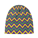 Mardi Gras Chevron Pattern Print Beanie