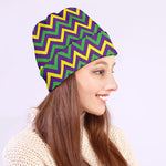 Mardi Gras Chevron Pattern Print Beanie
