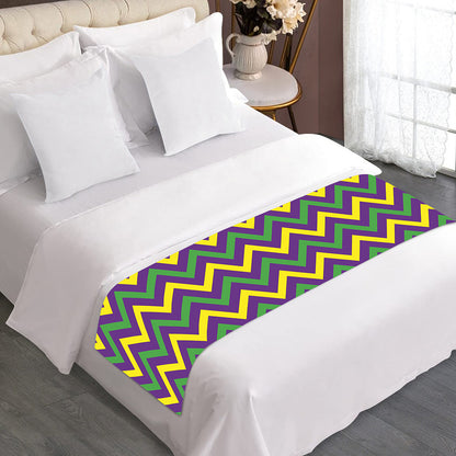 Mardi Gras Chevron Pattern Print Bed Runner