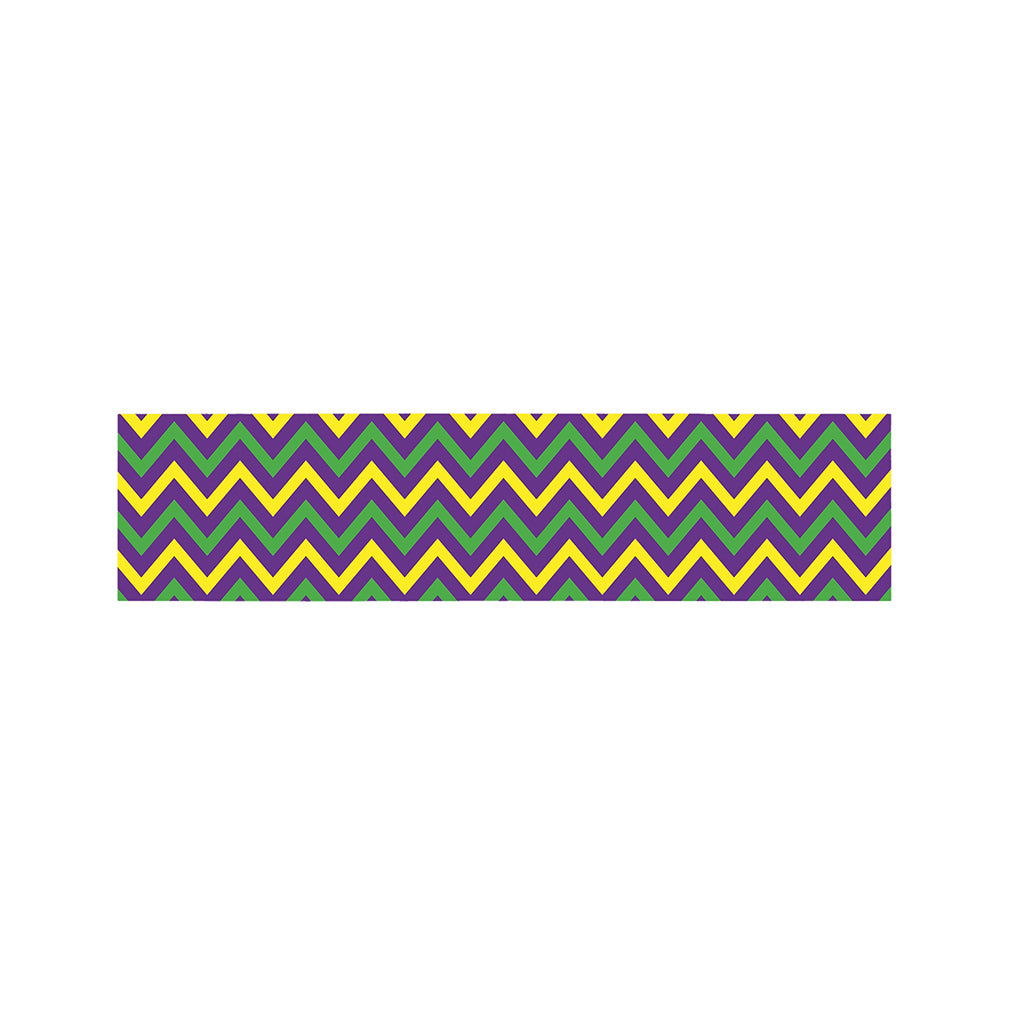 Mardi Gras Chevron Pattern Print Bed Runner