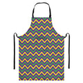 Mardi Gras Chevron Pattern Print Bib Apron With Pocket