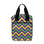 Mardi Gras Chevron Pattern Print Bible Tote Bag