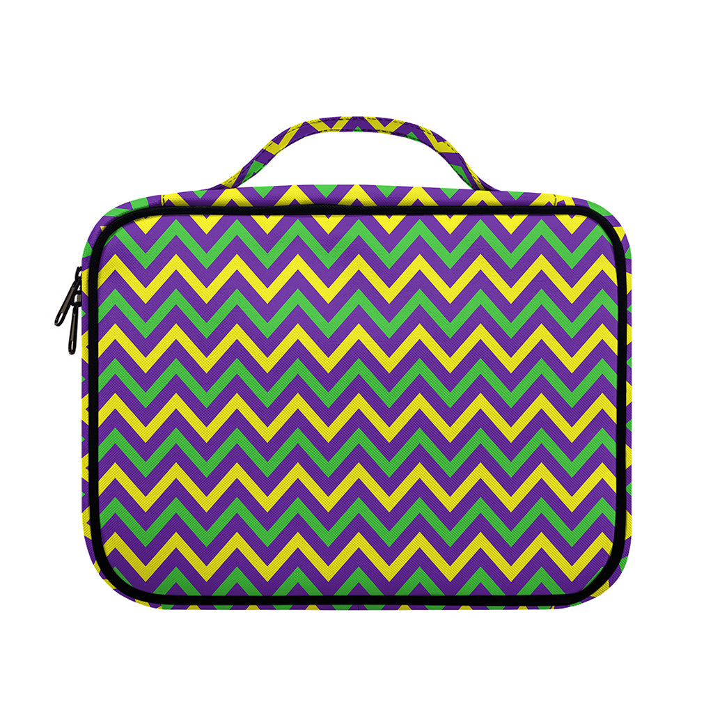 Mardi Gras Chevron Pattern Print Briefcase Bible Bag