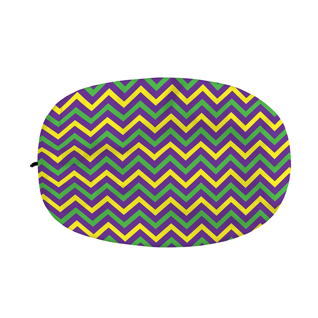 Mardi Gras Chevron Pattern Print Car Side Mirror Covers