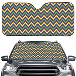 Mardi Gras Chevron Pattern Print Car Windshield Sun Shade