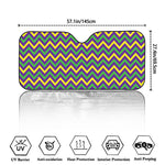 Mardi Gras Chevron Pattern Print Car Windshield Sun Shade