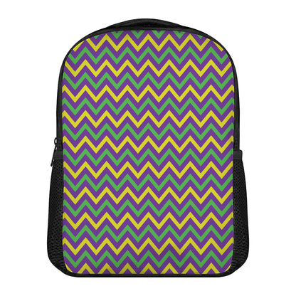 Mardi Gras Chevron Pattern Print Casual Backpack