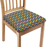 Mardi Gras Chevron Pattern Print Chair Cushion Cover