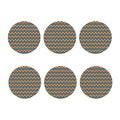 Mardi Gras Chevron Pattern Print Coaster Set