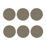 Mardi Gras Chevron Pattern Print Coaster Set
