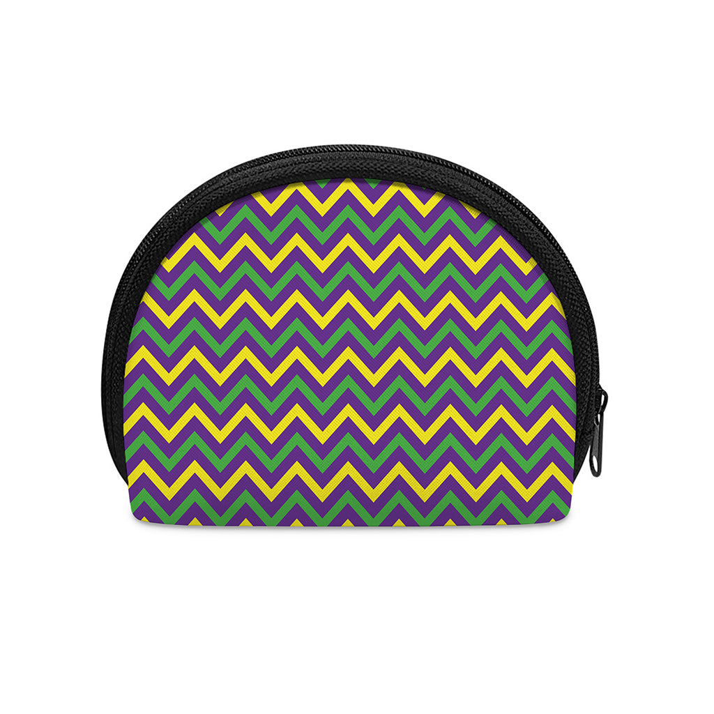 Mardi Gras Chevron Pattern Print Coin Purse