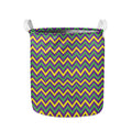 Mardi Gras Chevron Pattern Print Collapsible Laundry Basket