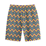 Mardi Gras Chevron Pattern Print Cotton Shorts