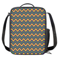 Mardi Gras Chevron Pattern Print Crossbody Lunch Bag