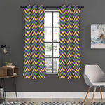 Mardi Gras Chevron Pattern Print Curtain