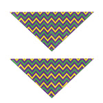 Mardi Gras Chevron Pattern Print Dog Bandana