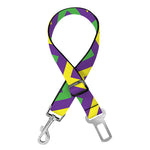 Mardi Gras Chevron Pattern Print Dog Seat Belt