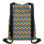 Mardi Gras Chevron Pattern Print Drawstring Backpack