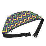 Mardi Gras Chevron Pattern Print Fanny Pack