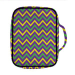 Mardi Gras Chevron Pattern Print Front Pocket Bible Bag
