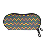 Mardi Gras Chevron Pattern Print Glasses Case