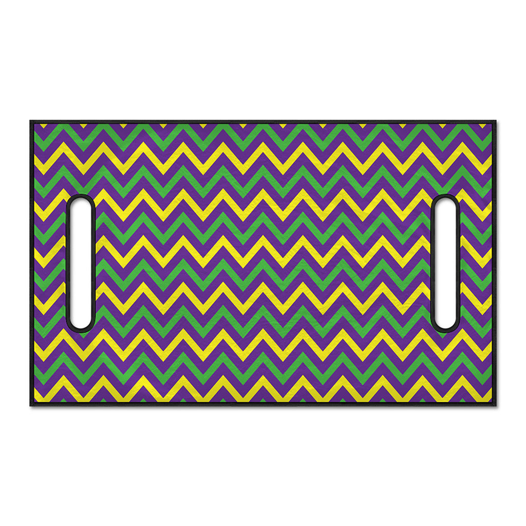 Mardi Gras Chevron Pattern Print Golf Cart Seat Cover