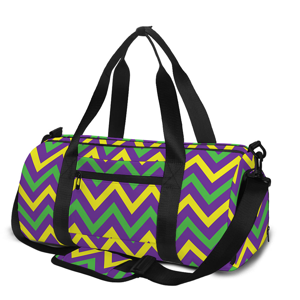 Mardi Gras Chevron Pattern Print Gym Bag