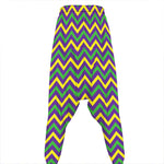 Mardi Gras Chevron Pattern Print Hammer Pants