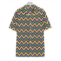 Mardi Gras Chevron Pattern Print Hawaiian Shirt
