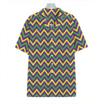 Mardi Gras Chevron Pattern Print Hawaiian Shirt