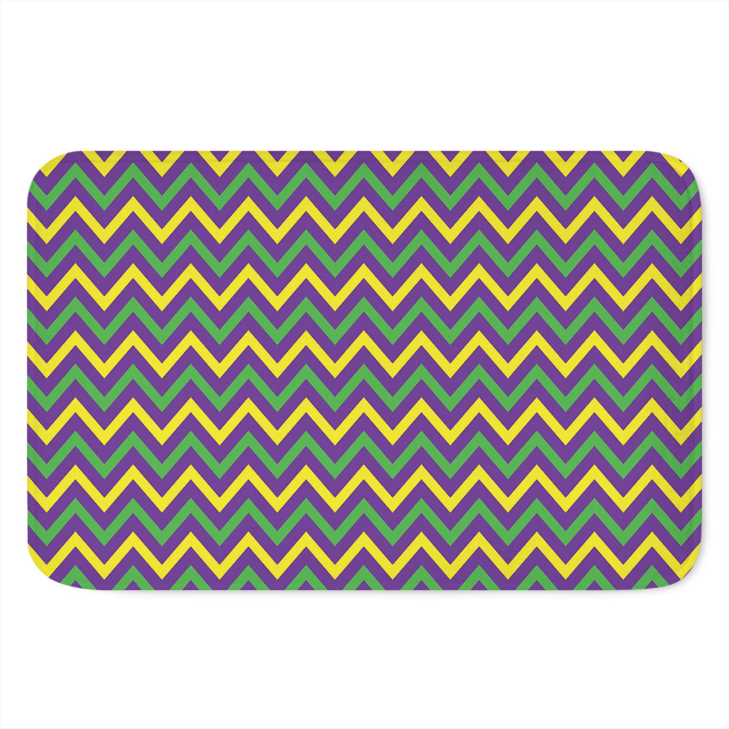 Mardi Gras Chevron Pattern Print Indoor Door Mat