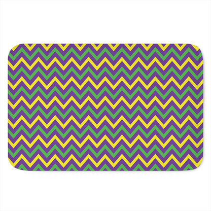 Mardi Gras Chevron Pattern Print Indoor Door Mat