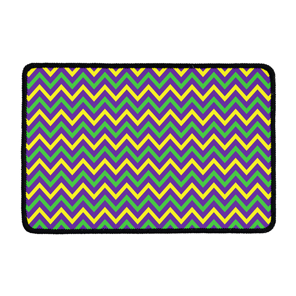 Mardi Gras Chevron Pattern Print Kitchen Mat
