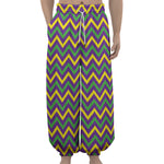 Mardi Gras Chevron Pattern Print Lantern Pants