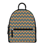 Mardi Gras Chevron Pattern Print Leather Backpack