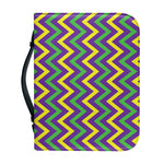 Mardi Gras Chevron Pattern Print Leather Bible Cover