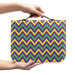 Mardi Gras Chevron Pattern Print Leather Bible Cover