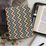 Mardi Gras Chevron Pattern Print Leather Bible Cover