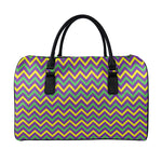 Mardi Gras Chevron Pattern Print Leather Duffle Bag