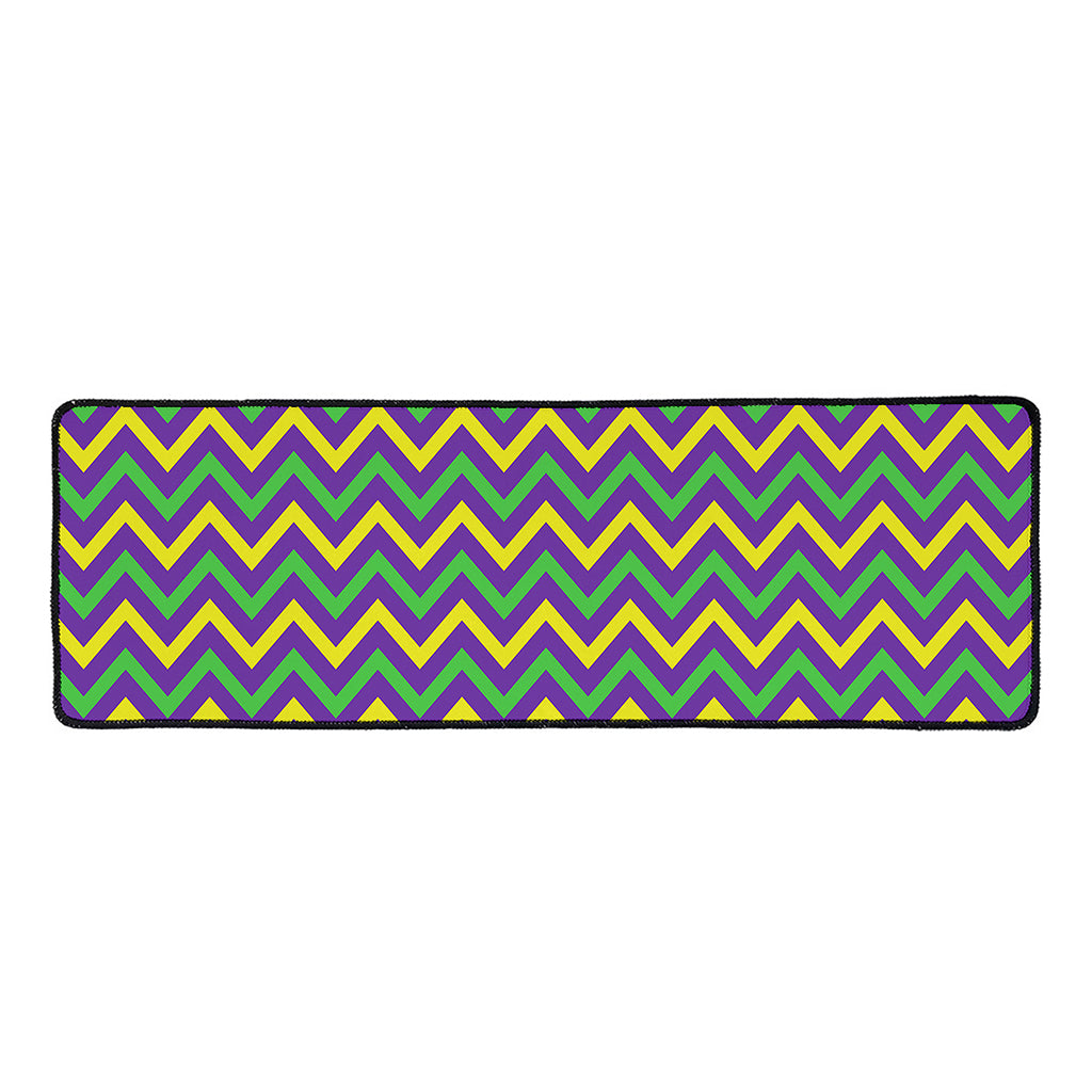 Mardi Gras Chevron Pattern Print Long Kitchen Mat
