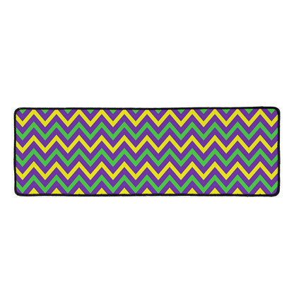Mardi Gras Chevron Pattern Print Long Kitchen Mat