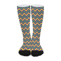 Mardi Gras Chevron Pattern Print Long Socks