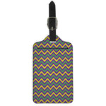Mardi Gras Chevron Pattern Print Luggage Tag