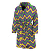 Mardi Gras Chevron Pattern Print Men's Bathrobe