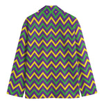 Mardi Gras Chevron Pattern Print Men's Blazer