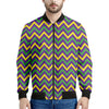 Mardi Gras Chevron Pattern Print Men's Bomber Jacket