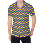 Mardi Gras Chevron Pattern Print Men's Shirt