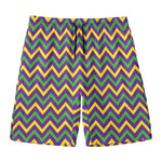 Mardi Gras Chevron Pattern Print Men's Swim Trunks