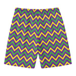 Mardi Gras Chevron Pattern Print Men's Swim Trunks