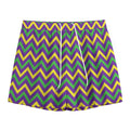 Mardi Gras Chevron Pattern Print Mesh Shorts